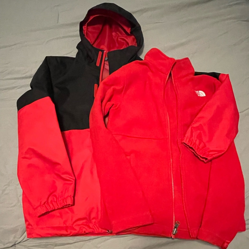 The North Face Red and Black Jacket Set
